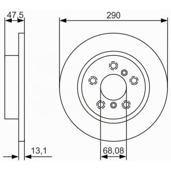 Гальмівні диски задні Bosch BD2438 289,5 мм комплект (2 шт.)