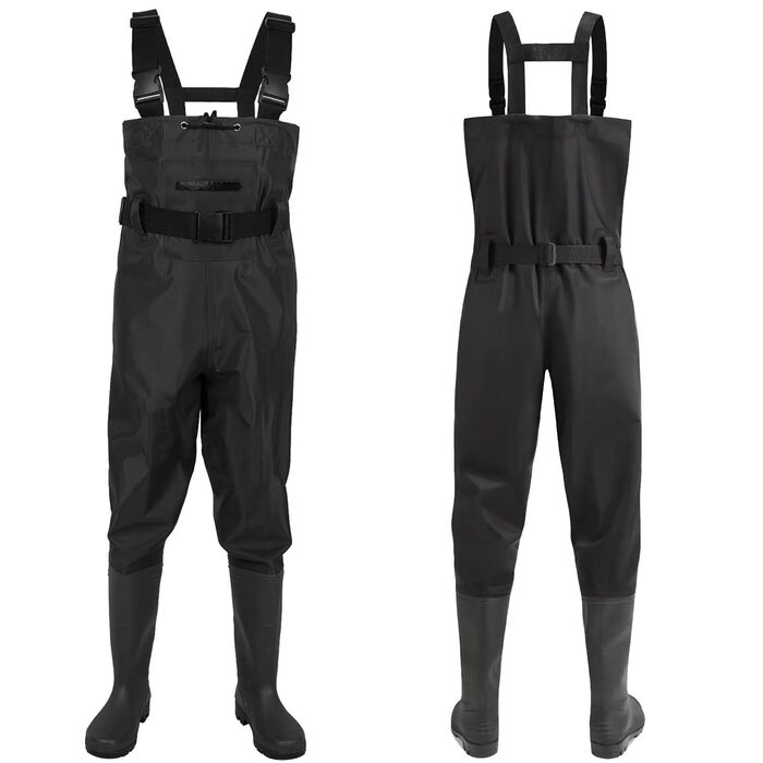 Вейдерси для чоловіків та жінок, рибальські вейдерси з чобітьми, рибальські штани для дорослих з чобітьми, дихаючі водонепроникні вейдерси для любителів спортивної риболовлі, риболовлі, водних видів спорту, активного відпочинку B-43