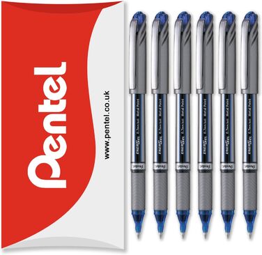 Ручка Pentel Energel BL27 з рідким гелевим чорнилом, металевий наконечник 0,7 мм, в упаковці в подушку, синя, 6 шт.