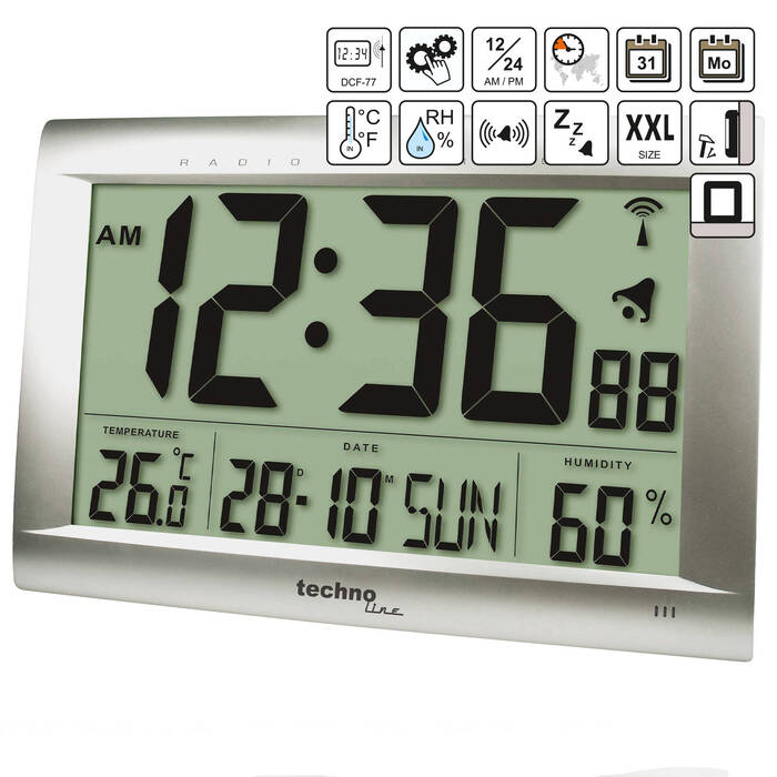 Годинник настінний Technoline WS8009 Silver (WS8009)