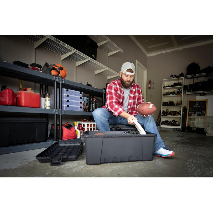 Спортивний багажник Plano - військовий контейнер для зберігання з кришкою, міцний, великий, для кемпінгу та армійського використання, ідеально підходить для полювання, пейнтболу, страйкболу або домашнього використання, різні кольори, середній, чорний