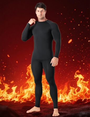 Термобілизна Niksa для чоловіків, комплект лижної білизни, довгий функціональний комплект, дихаюча м&39яка термобілизна для футболу, бігу, фітнесу, походів, чоловіків, чорного кольору*1 (верх*1 низ*1)