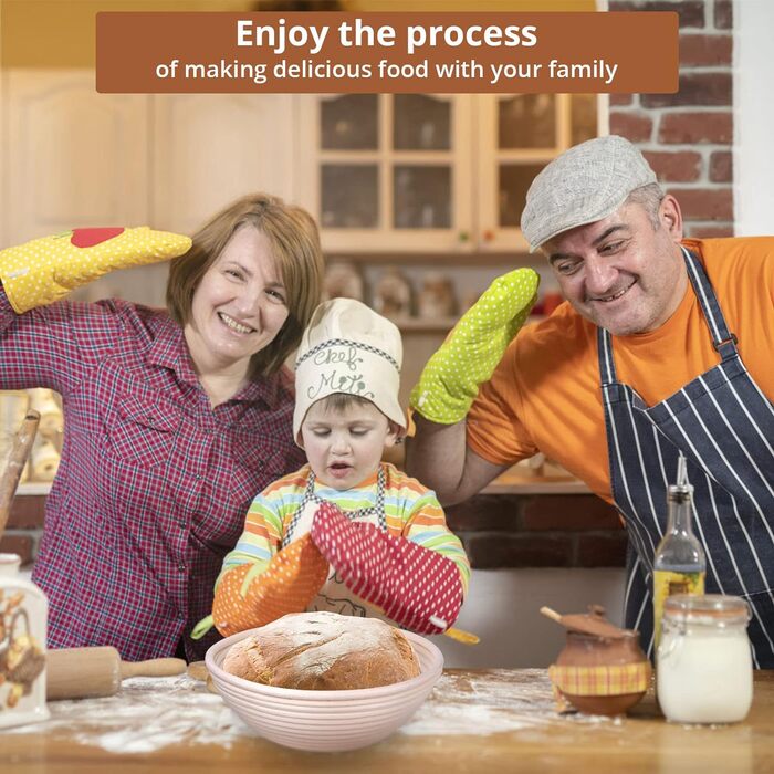 Кошик для хліба Sondiko, кошик для випікання хліба, ø 22,5 см, висота 8,5 см, кришки кошиків, пластиковий скребок, кульгавий підрі