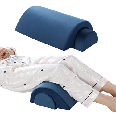 Подушка для колін ROYALAY Crescent для ніг, колін, попереку та голови, регульована, напіввигнута, кругла, подушка для підтримки поперекового відділу хребта для сну в ліжку, для здоров&39я, велика подушка Crescent, темно-синя