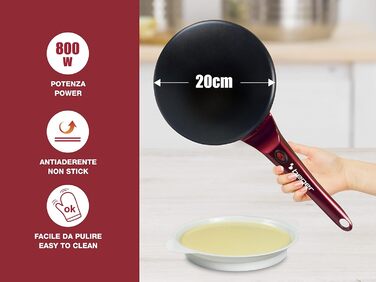 Електричний млинець червоний і чорний, електрична млинниця 800 Вт з ручкою, 710Y