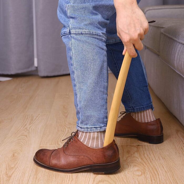 Взуття ріжок - дерев'яний ріжок для взуття ріжок для взуття з підвісною мотузкою, дерев'яний ріжок для взуття буковий ріжок для вз