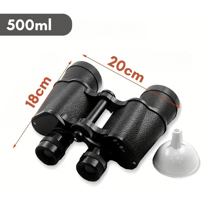 Термос у стилі бінокля на 500 мл алкоголю 2 окремі камери для 2 різних лікерів, веселого подарунка, фестивального запасу, запасу алкоголю, чоловічого подарунка, пляшки для стадіону