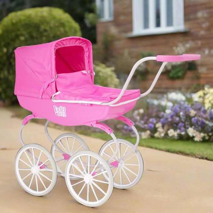 Коляска Dolly Tots Коляска для ляльок у традиційному стилі Високоякісна англійська коляска з традиційним візком Коляска з білими к