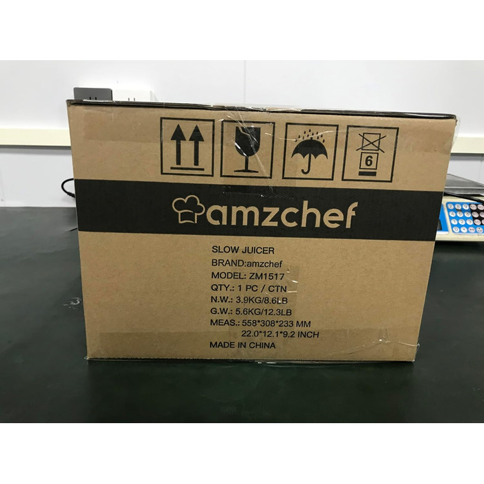 Соковижималка AMZCHEF з великим жолобом подачі 80 мм - Соковижималка 150 Вт Повільна соковижималка з 2 режимами швидкості та функцією повернення - Соковижималка для цілих овочів та фруктів Переможець тесту - Silver Juicer Silver