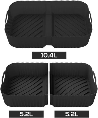 Аксесуари для фритюрниці NAVESO для шухляди Ninja Foodi Flexdrawer 10.4 л AF500DE, 3 шт. и аксесуарів для силіконової форми для фритюрниці, аксесуари для фритюрниці для двозонної аерофритюрниці, аксесуари для фритюрниці