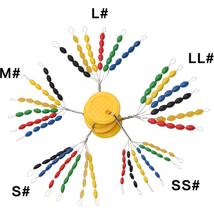 Риболовні стоппери, гумові, 30 в 1, овальні стопори для поплавця, барвисті боби Space Beans для оснащення. Розмір SS S M L LL
