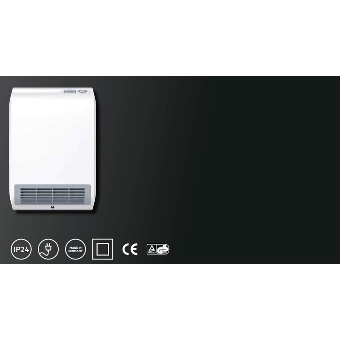 Керамічний вентилятор-обігрівач AEG VH 213, енергозберігаючий, 2000 Вт для приблизно 25 м, сертифікований TV, РК-дисплей, тижневий таймер, для ванної кімнати, 238296 пластик без таймера на 120 хв, одинарний