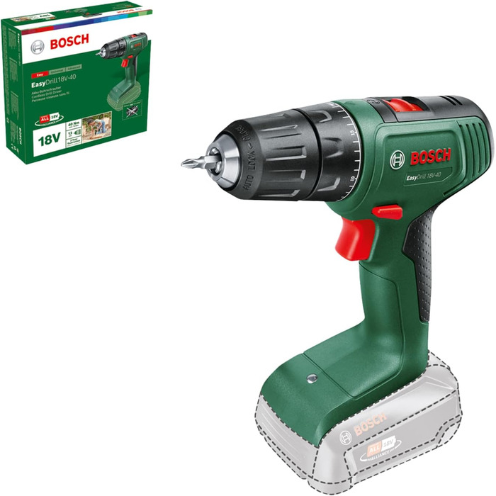 Акумуляторний дриль-шуруповерт Bosch EasyDrill 18V-40 (без акумулятора, 18 В, у коробці)