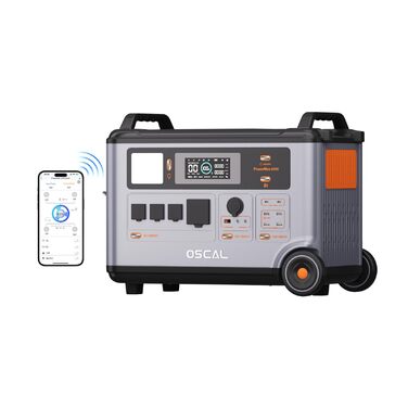 Сонячний генератор OSCAL потужністю 6000 Вт, портативна електростанція LiFePO4 потужністю 3600 Втгод, що розширюється до 57,6 кВтгод, вихідна напруга 210 В240 В змінного струму, потужність 6000 Вт, генератор 2200 Вт, швидка мобільна зарядка та накопичення