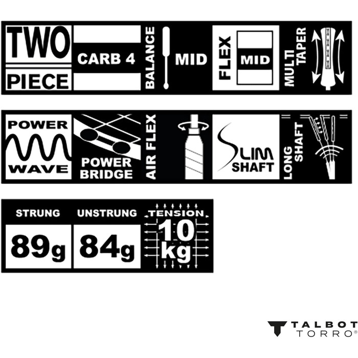 Ракетка для бадмінтону Talbot-Torro Isoforce 951, 100 карбон4, довгий стрижень для максимальної потужності, багатоконусний профіль головки, різні конструкції на вибір 439564 - Isoforce 951