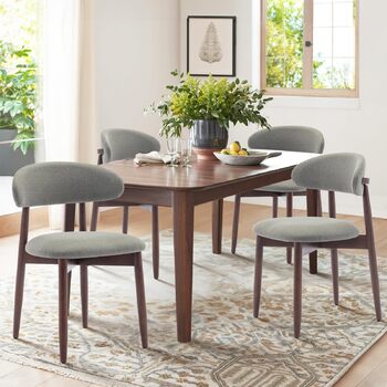 Комплект кухонних стільців COLAMY з 4 предметів, сучасні м&39які обідні стільці з фіксованою спинкою, тканинний обідній стілець з дерев&39яними ніжками для їдальні, кухні, ресторану, зелений зелений комплект з 4 предметів