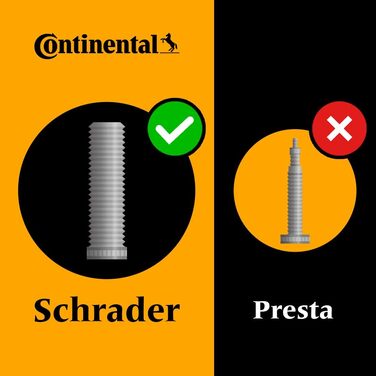 Камера велосипедна Continental MTB, унісекс, 26 дюймів, 66 см, чорна, 47-559 - 62-559