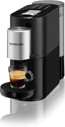 Кавоварка Krups XN8908 Nespresso Atelier з піноутворювачем молока Резервуар для води 1 л в т.ч. скляні чашкикапсули Тиск 19 бар чорний/ сріблястий