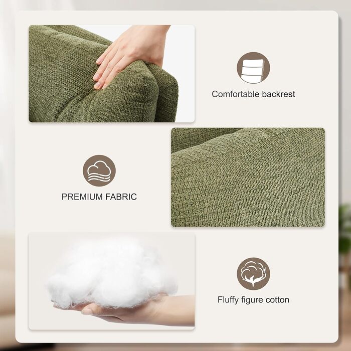 Офісне крісло IWMH з високою спинкою, ергономічне кашемірове офісне крісло, туалетний стілець з підлокітниками, поворотне крісло з регульованою висотою для офісу або вітальні (зелене)