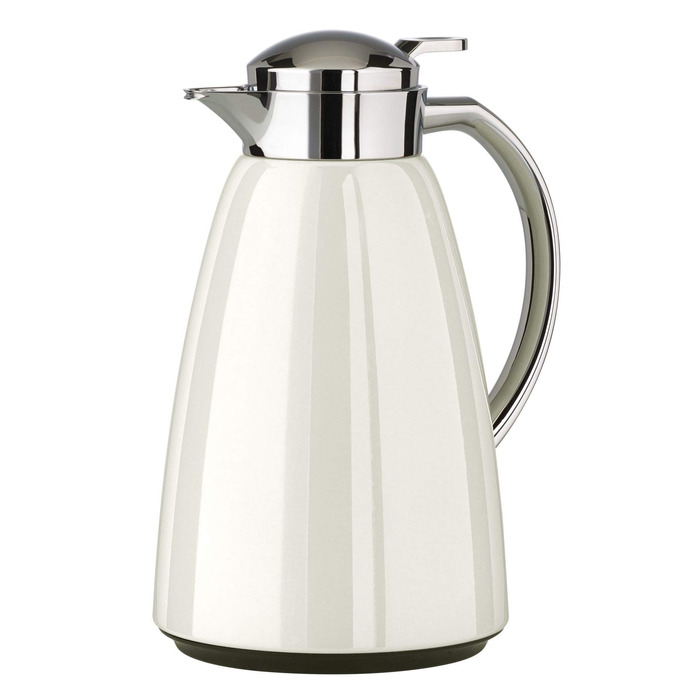 Ізольований глечик Emsa Campo 516526 Місткість 1 л Швидкозакриваюча заглушка 100 герметичність Зберігає напої гарячими протягом 12 годин, холодними протягом 24 годин Високоякісна нержавіюча сталь Легке очищення Глянцевий білий колір