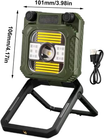 Світлодіодний кемпінговий ліхтар 10,6 см x 10,1 см, складаний, акумуляторний світлодіодний кемпінговий ліхтар, ручна зарядка, спорядження для виживання, походів, риболовлі, нічної роботи, читання, їжі, активного відпочинку на свіжому повітрі