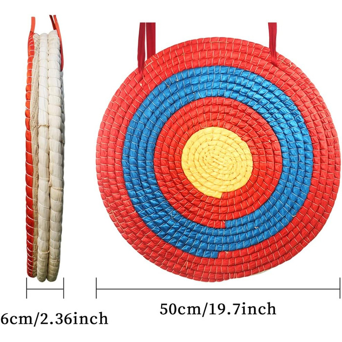 Мішень для стрільби з лука – солом'яна, кругла, традиційна, 50×50×6 см