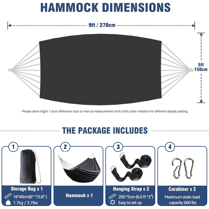 Міцний портативний гамак з ременями для підвішувані на дереві із дорожньою сумкою для саду, приміщення, балкона, патіо, кемпінгу