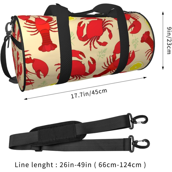 Дорожня сумка-хобо з дизайном омарів та крабів, спортивна сумка для чоловіків та жінок, сумка-мішок, спортивна сумка