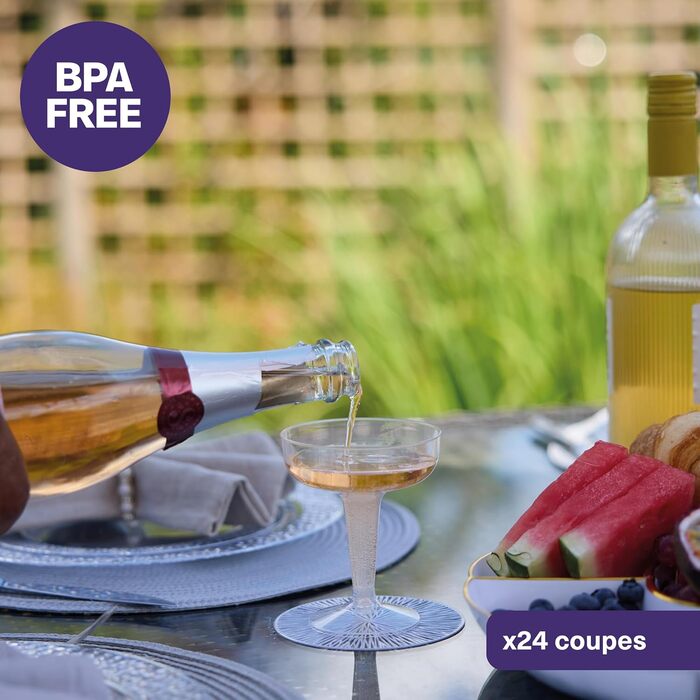 Преміум келихи купе з пластику (120мл) - багаторазові коктейльні келихи, келихи для шампанського, келихи для шампанського пластико