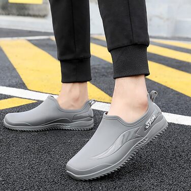 Для роботи на кухні, для роботи на риболовлі, нековзний верх, короткі гумові чоботи, чоловіче взуття, спортивне, зимове, розмір 40 EU, сірий