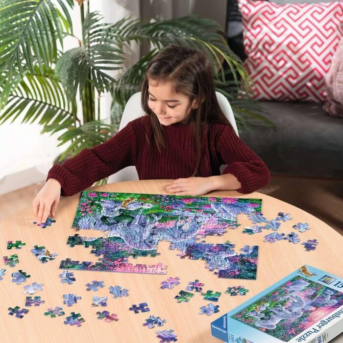 Дитячий пазл Ravensburger - 10021 Єдиноріг на заході сонця - фантастичний пазл для дітей від 7 років, 150 елементів у форматі XXL