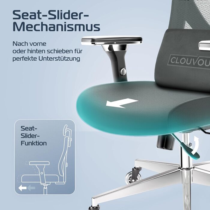 Ергономічне офісне крісло CleverSeat ПЕРЕМОЖЕЦЬ ТЕСТУ Офісне крісло зі 100 індивідуальним регулюванням Офісне крісло та ігрове крісло Комп&39ютерне крісло Ергономічне офісне крісло Обертове крісло 150 кг CleverSeat (антрацит)