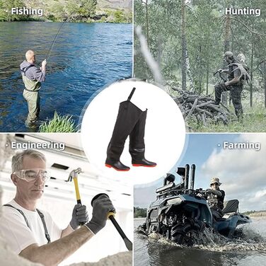 Чоловічі потовщені теплі вейдерси, заввишки 80 см, для риболовлі, полювання, активного відпочинку, розмір 38 EU, чорні