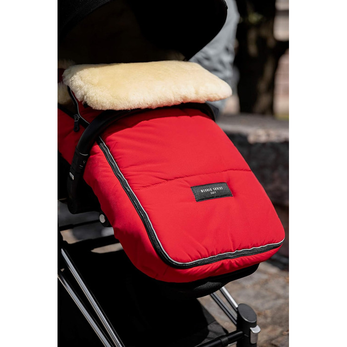 Муфта для ніг з овчини AROSA - тепла коляска, муфта для ніг (діти від 6 до 36 місяців), медичне хутро, в кольорі Black (чорний)