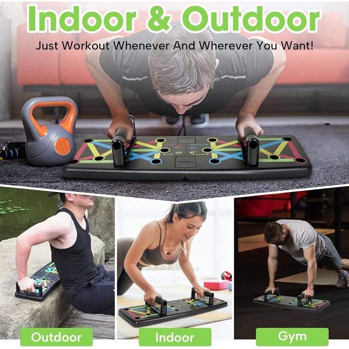 Дошка для віджимання покращена концепція складна дошка для віджимання ручки для домашнього тренажерного залу фітнес-обладнання для дому різнокольорове