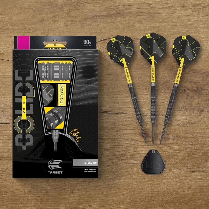 Набір дротиків Target Darts Bolide Void 90 вольфраму, сталеві наконечники зі швейцарськими наконечниками 21G/22G/23G/24G/25G/25G Професійні набори дротиків, чорні дротики, швейцарські наконечники - інструмент у комплекті, ствол 23G 01