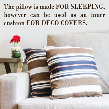 Бавовняні подушки FAM&39Home 65x65, 2 шт., дихаючі подушки, що можна прати, 65x65, подушки з порожнистого волокна з поліестеру, наповнювач для подушок, підходить для алергіків