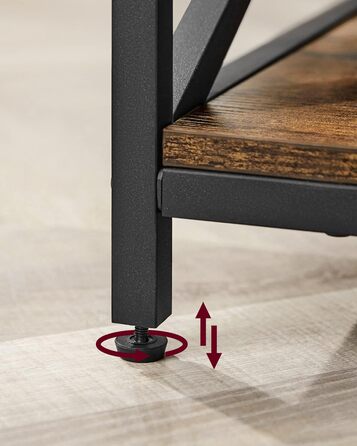 Журнальний столик VASAGLE, стіл для вітальні з регульованою висотою, журнальний столик, відкрите та приховане місце для зберігання, X-подібні стійки, 60 x 100 x (48-62) см, вінтажний коричнево-чорний LCT205B01 60 x 100 x (48-62) см Коричневий