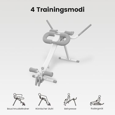 Гребний тренажер WONDER CORE 4-в-1 для домашнього використання, тренажер для жиму ногами, тренажер для пресу та римський тренажер для кардіо та силових тренувань Компактний, тренування всього тіла, до 242 кг