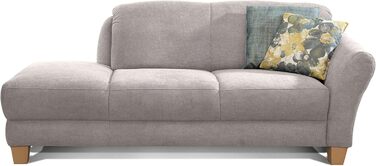 Шезлонг з пружинною серцевиною та правим підлокітником у стилі кантрі, 194 x 84 x 91 см, світло-сірий, правий підлокітник, ніжки натуральний паризький світло-сірий