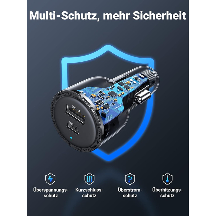 Прикурювач USB 63W 45W18W USB C автомобільний зарядний пристрій автомобільний зарядний пристрій USB C 12V PPS сумісний з iPhone 16