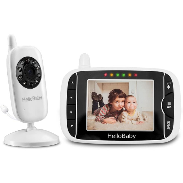 32 3.2&39 Digital Radio TFT LCD Wireless Video Baby Monitor with Digital Camera, Night Vision Monitoring Temperature and 2 Way Tal