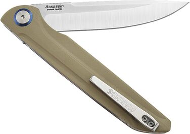 Зовнішній ніж, кишеньковий ніж, що швидко відкривається, з лезом Sandvik 14C28N і ручкою G10 з надійним замком, 111 г 22,8 см Кемп