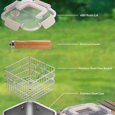 Набір посуду з нержавіючої сталі для кемпінгу, багатофункціональний, для смаження, приготування їжі на свіжому повітрі та портативного спорядження для кемпінгу, походів, нержавіюча кемпінгова плита