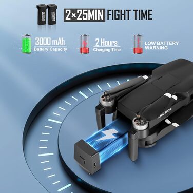 Дрон HHD з камерою 4K для дорослих початківців, SD-карта на 32 ГБ у комплекті, 3-осьовий стабілізатор, передача відео на 10000 фут