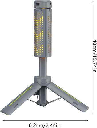 Портативний кемпінговий ліхтар, регульована яскравість та висота, 8000 мАг, водонепроникний, для наметів, походів, риболовлі, активного відпочинку, висувний кемпінговий ліхтар