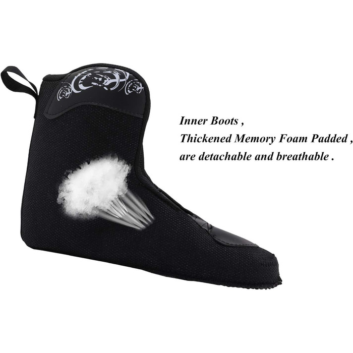 Чорні професійні роликові ковзани унісекс Чоловіки 10, жінки 11