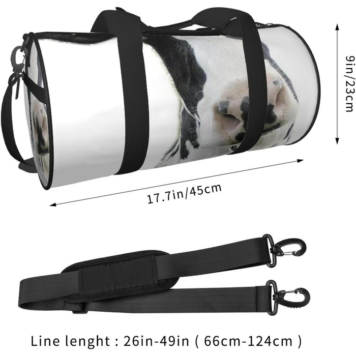 Дорожня сумка з кумедним принтом корівки, чорно-біла, спортивна сумка для чоловіків та жінок, сумка-мішок, спортивна сумка