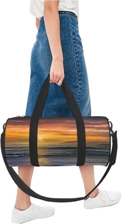 Спортивна дорожня сумка Bodybuilding Evolution великої місткості, легка та міцна, ідеальний подарунок для походів, відпочинку, ділових поїздок та іншого, дизайн Захід сонця на пляжі, універсальний розмір