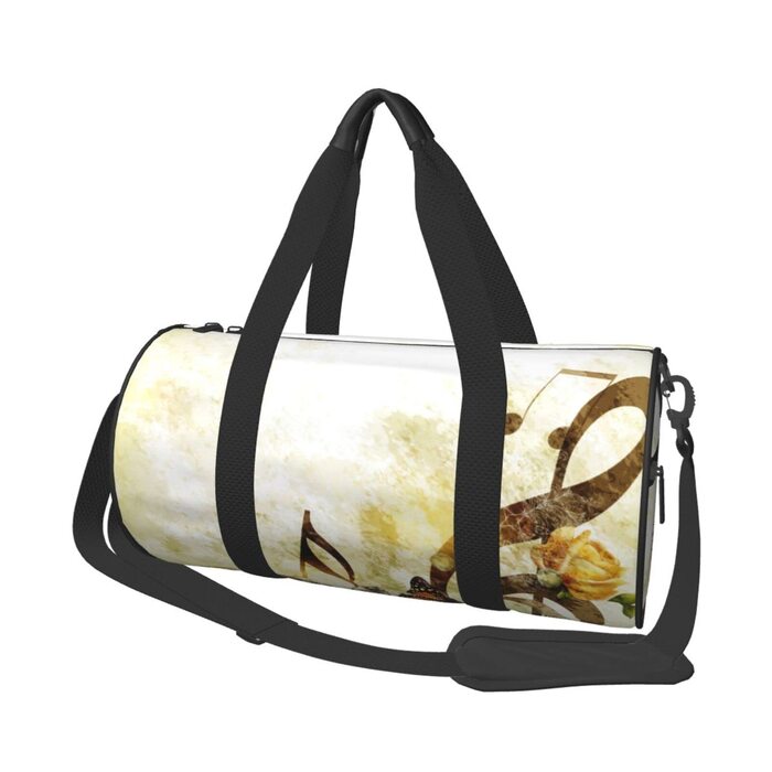 Дорожня сумка-циліндр Музична троянда, романтична спортивна сумка для чоловіків та жінок, сумка-мішок, спортивна сумка